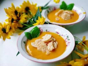 healthy carrot and seeds soup 