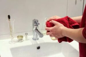 dry hands with clean towel