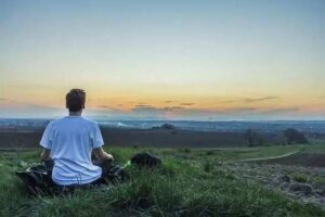 a person meditating